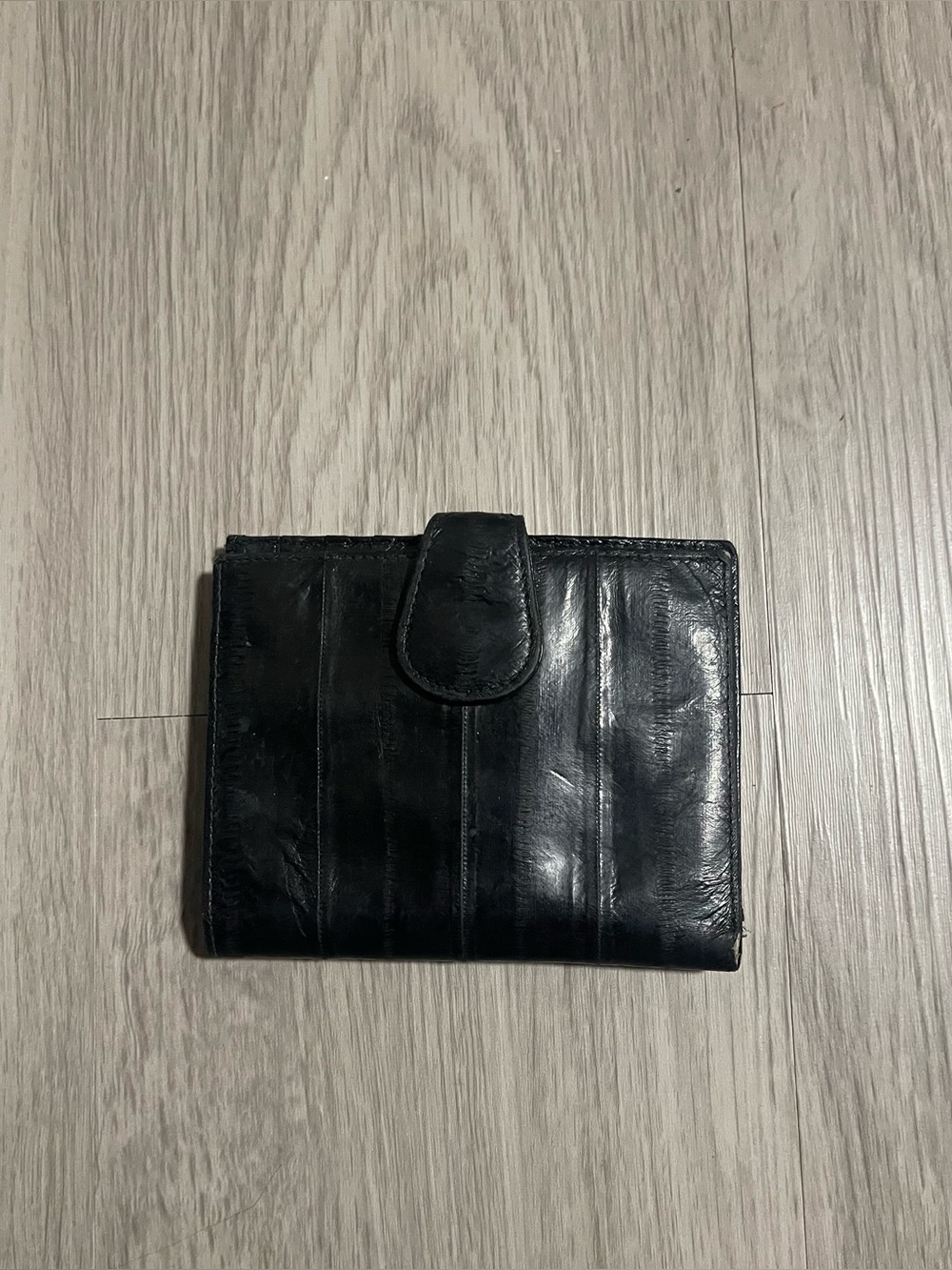 Black Genuine Eel Skin Wallet